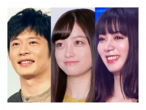 (左から)田中圭、橋本環奈、池田エライザ