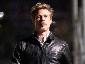 映画『Wolves(原題)』を撮影中のブラッド・ピット(ニューヨーク、現地時間2月15日)