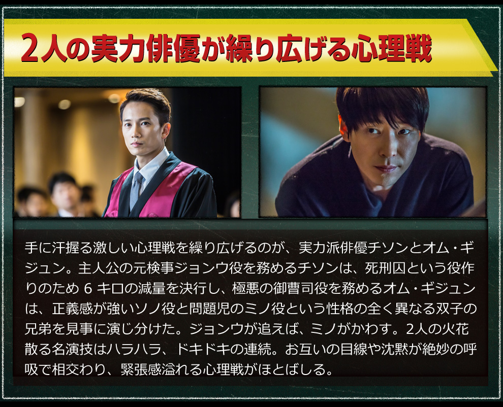 2人の実力俳優が繰り広げる心理戦
