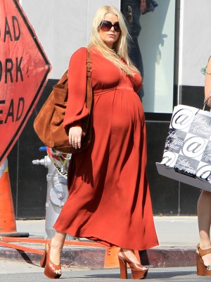 妊娠中のジェシカ。迫力満点。