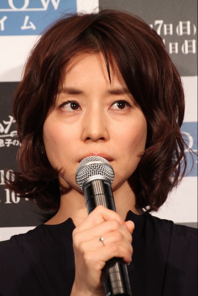 WOWOWドラマ「尾根のかなたに」完成披露会見2012/10/04、石田ゆり子