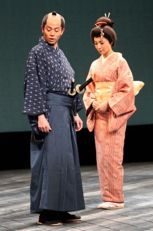 吉沢悠、朝海ひかる、「助太刀屋助六 外伝」公開舞台稽古