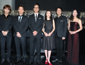 舞台「教授」製作発表記者会見（左から：佐々木喜英、高橋一生、椎名桔平、田中麗奈、岡田浩暉、中村中） 