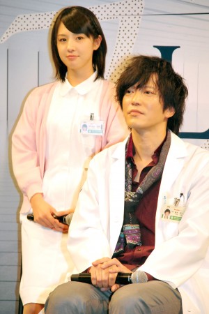 フジテレビ系新ドラマ「ラストホープ」制作発表会見に出席した、桜庭ななみ、田辺誠一