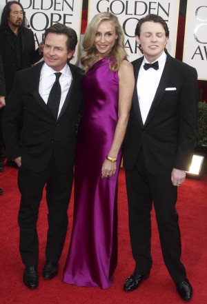 家族で来場したマイケル・J・フォックス、妻トレイシー・ポラン、息子サム