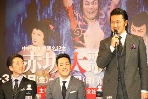 （左から）中村七之助、中村勘九郎、中村獅童