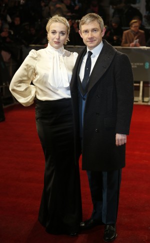 ＜2013英国アカデミー賞・レッドカーペット＞アマンダ・アビントン＆マーティン・フリーマン