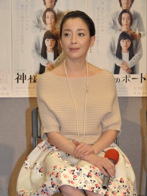 「神様のボート」完成披露試写会に出席した、宮沢りえ