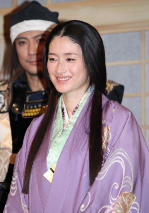 大型時代劇「女信長」記者発表に出席した、小雪