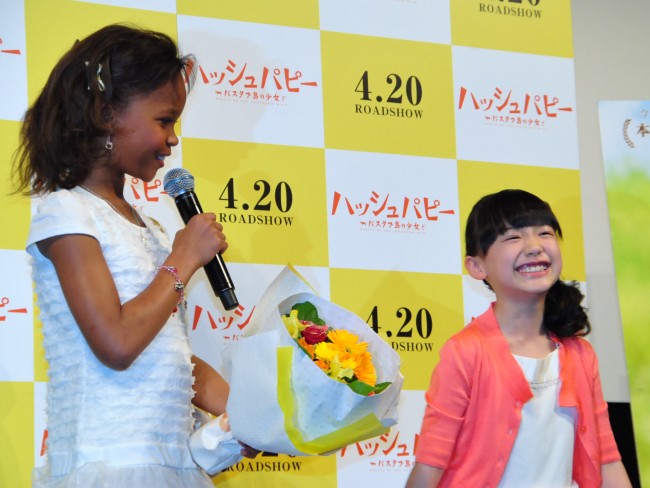 「ハッシュパピー　～バスタブ島の少女～」試写会に登場したクヮヴェンジャネ・ウォレスと芦田愛菜