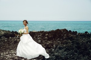 ハワイ島で挙式を行った優木まおみ