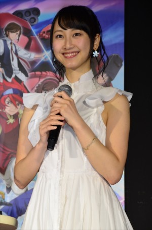 『ガンダムビルドファイターズ』発表会見に出席したSKE48松井玲奈