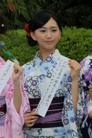 末永真唯、「X21」七夕撮影会にて