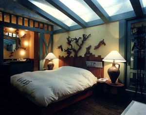 山小屋のような部屋