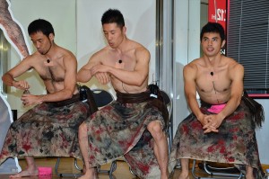 『サイレントヒル：リベレーション3D』イベントに登場したなかやまきんに君、小島よしお、ワッキー