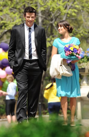 コーリー・モンテース＆リー・ミシェル、『glee／グリー』シーズン2の撮影風景