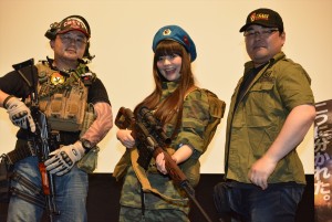 『オーガストウォーズ』トークショー（左から金子賢一、上坂すみれ、鈴木貴昭）