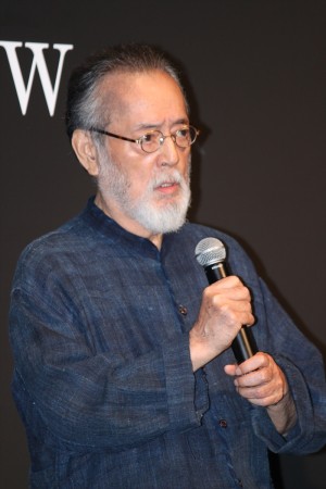 『人類資金』完成報告会見に出席した仲代達矢