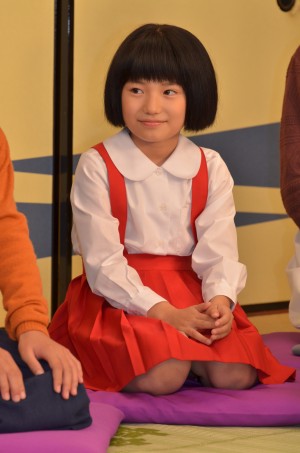 3代目まる子役の信太真妃、『スペシャルドラマ ちびまる子ちゃん』制作発表会見にて