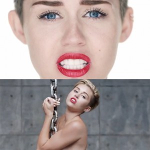 マイリー・サイラスの新曲『レッキング・ボール』ミュージックビデオより（Youtubeのキャプチャー）