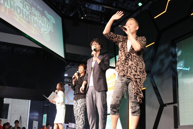 『テイルズ オブ』スペシャルステージに登壇した小西克幸、小野坂昌也、岡村明美