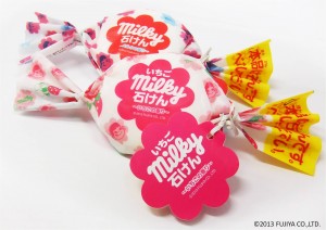 「ミルキー」から、ミルクの香りと、いちごの香りの石けん発売！