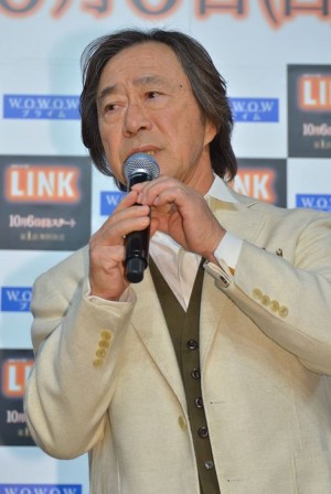 WOWOW連続ドラマW「LINK」の完成披露試写会に登壇した武田鉄矢