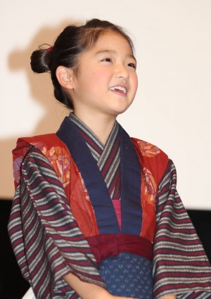 映画『おしん』初日舞台挨拶に出席した濱田ここね