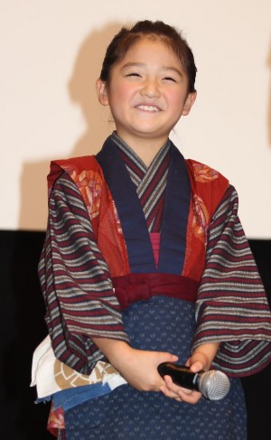 映画『おしん』初日舞台挨拶に出席した濱田ここね