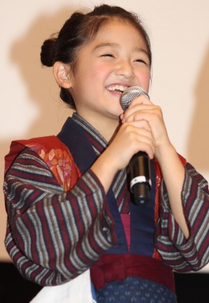 映画『おしん』初日舞台挨拶に出席した濱田ここね