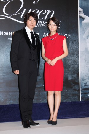 上川隆也、堀北真希、舞台『9days Queen“九日間の女王”』製作発表にて