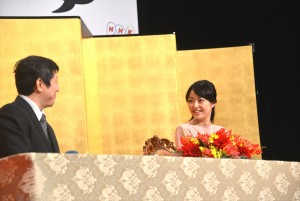 制作統括・土屋勝裕氏、井上真央、2015年大河ドラマ『花燃ゆ』制作発表会見にて