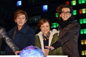 佐藤健、大原櫻子、三浦翔平、「GLITTER8 ～キラキラヒカルフジテレビ～」点灯式にて