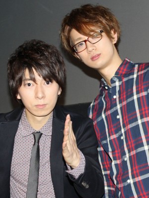 “コミックシネマ”トークショーに出席した羽多野渉（左）と江口拓也（右）