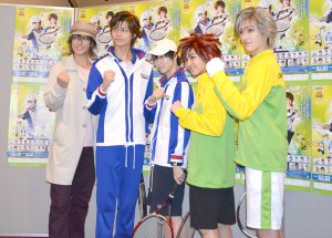 ミュージカル『テニスの王子様』左から、君沢ユウキ、多和田秀弥、小越勇輝、松岡広大、安西慎太郎
