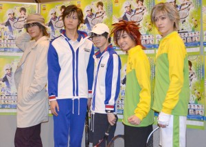 ミュージカル『テニスの王子様』左から、君沢ユウキ、多和田秀弥、小越勇輝、松岡広大、安西慎太郎