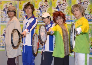 ミュージカル『テニスの王子様』左から、君沢ユウキ、多和田秀弥、小越勇輝、松岡広大、安西慎太郎