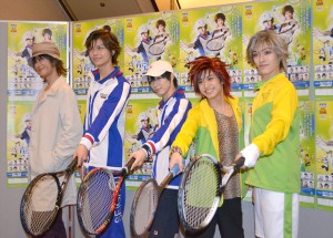 ミュージカル『テニスの王子様』左から、君沢ユウキ、多和田秀弥、小越勇輝、松岡広大、安西慎太郎