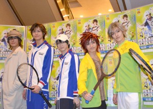 ミュージカル『テニスの王子様』左から、君沢ユウキ、多和田秀弥、小越勇輝、松岡広大、安西慎太郎