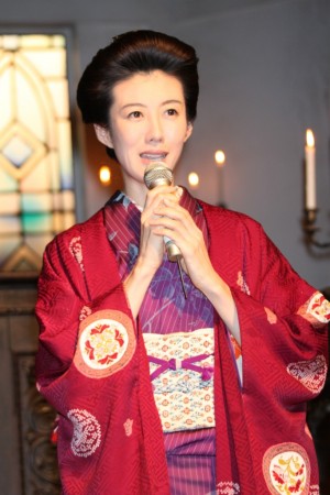 ともさかりえ、『花子とアン』スタジオ取材会にて