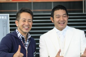 宮本亜門、山口智充、『愛の唄を歌おう』囲み取材にて
