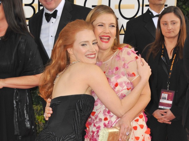 第71回ゴールデン・グローブ賞20140112、71st Golden Globes Awards、Jessica Chastain, Drew Barrymore