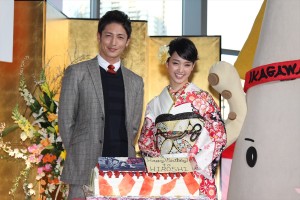 玉木宏、剛力彩芽、『私の嫌いな探偵』制作発表記者会見にて