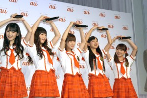 「au発表会2014 Spring」に出席した、モーニング娘。