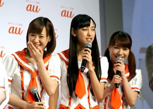 「au発表会2014 Spring」に出席した、モーニング娘。