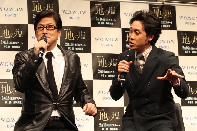 大泉洋、陣内孝則、ドラマ『地の塩』完成披露試写会イベントにて