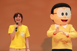 大原めぐみ（のび太声優）『映画ドラえもん 新・のび太の大魔境 ～ペコと5人の探検隊～』完成披露試写会に出席