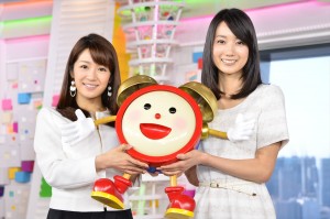 長野美郷、小野彩香、『めざましテレビ』新お天気キャスター発表会見にて