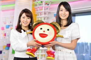 長野美郷、小野彩香、『めざましテレビ』新お天気キャスター発表会見にて