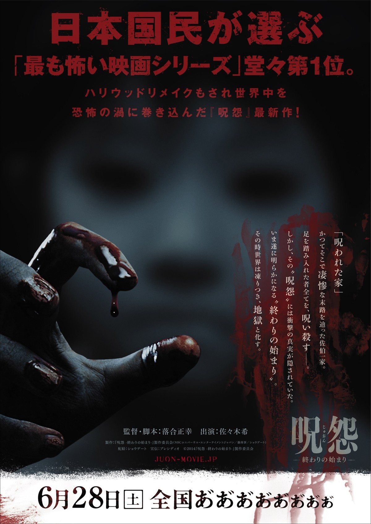 佐々木希主演ホラー『呪怨‐終わりの始まり‐』最恐ポスタービジュアル解禁